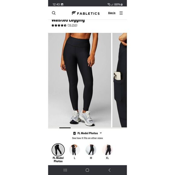 Small  Fabletics Black On The Go PowerHold High Waist Leggings - Picture 2 of 10